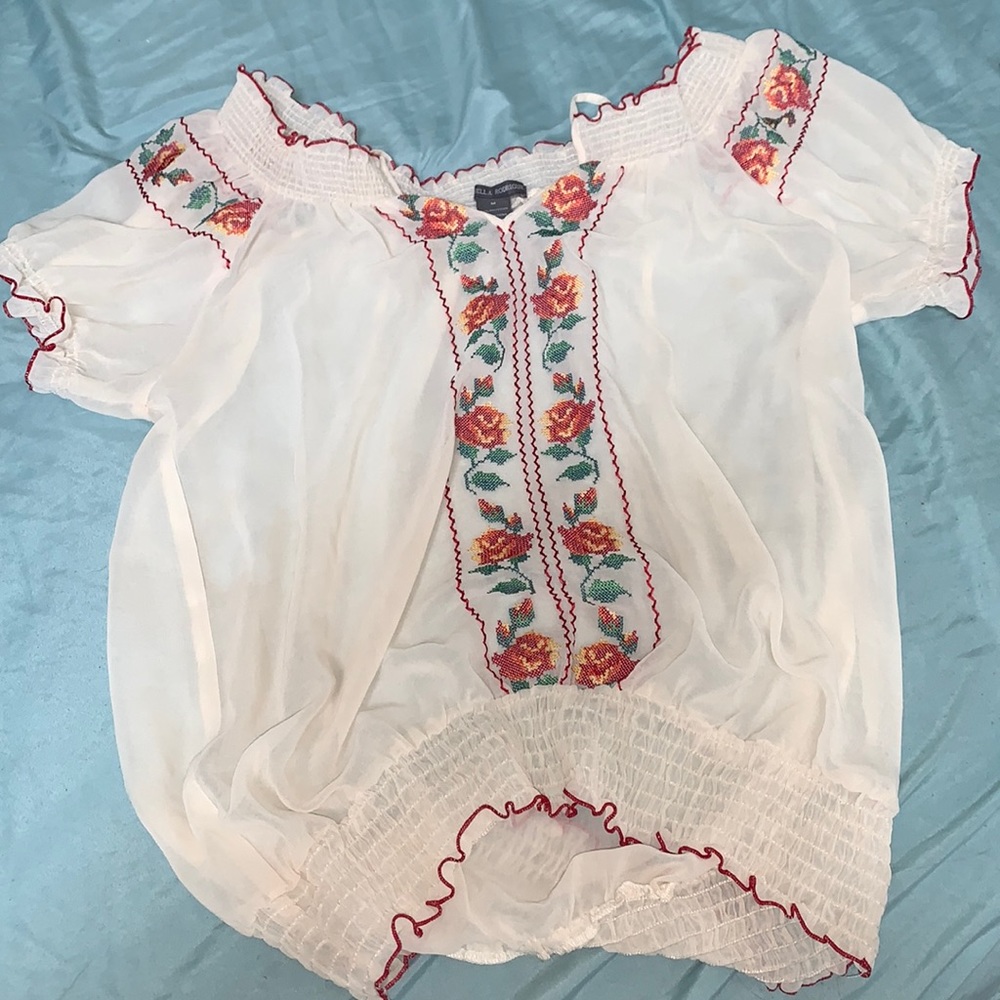 Sheer floral blouse